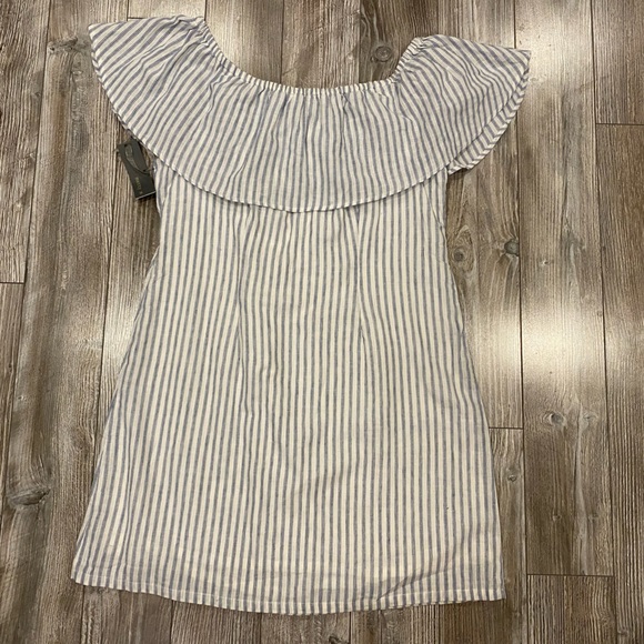 Mat M Off-Shoulder Striped Mini Summer Dress (Size L) - Picture 2 of 10